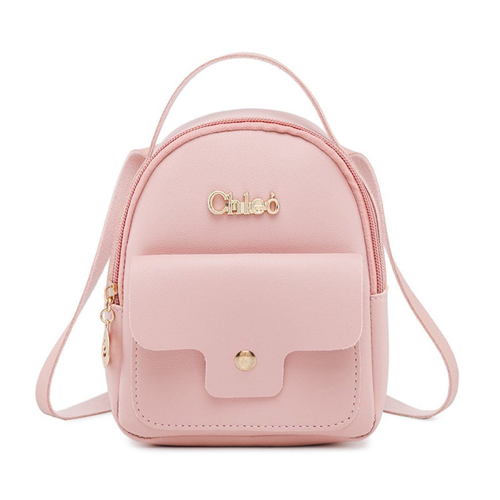 Female Durable Women Mini Simple Leisure Small Smooth Zipper Handbag Backpack