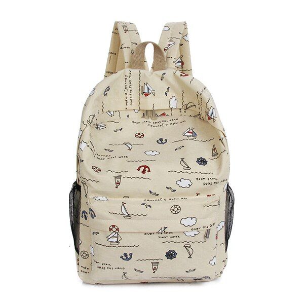 Fashion Canvas Backpack new fabric student backpack female shoulder bag solid school or travel knapsack large casual rucksack