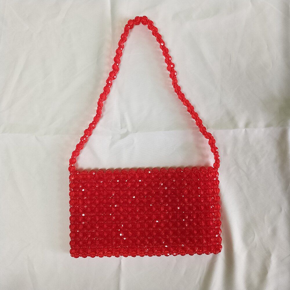 Manufacture Wholesale Custom Color Panelled Women Messenger Beach Beaded Ladies handbag