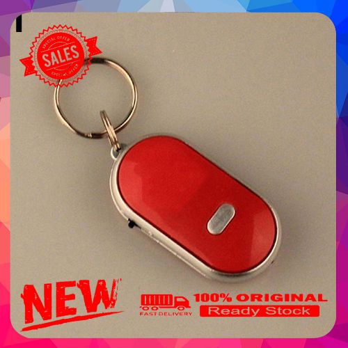 Anti-Lost LED Key Finder Find Locator Keychain Whistle Beep Sound Control Torch