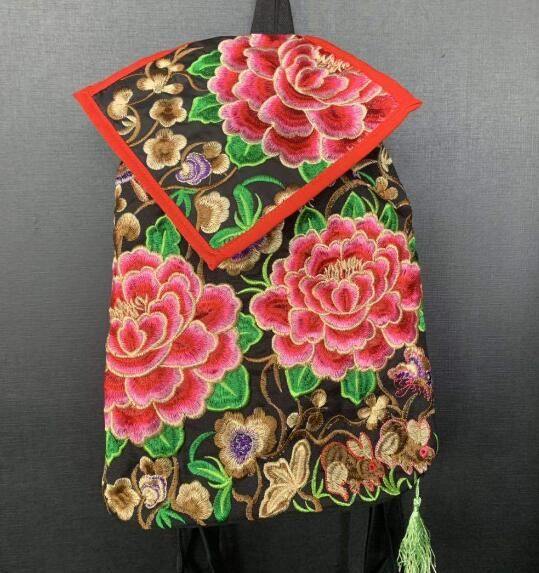 Chinese Style Floral Embroidery Women Backpack Vintage Ethnic Bag Girls Lady Unique Schoolbags Woman Travel Rucksack Bags