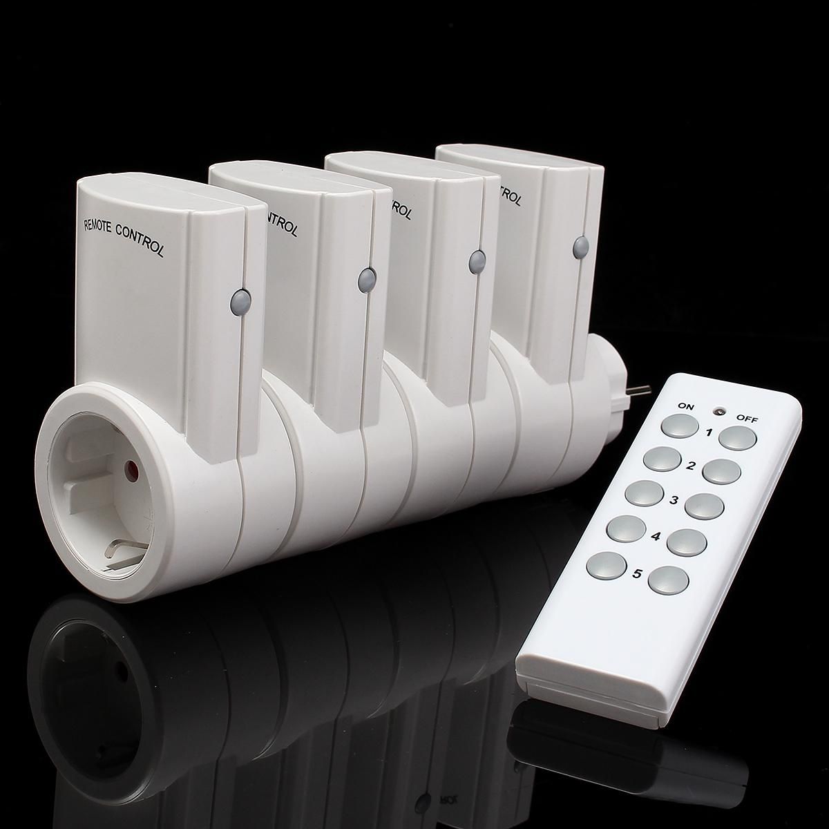 EU Regulation Wireless Remote Control Socket Switch Home Mains Plug Power Outlet - One to four 9938-4 Eurocode