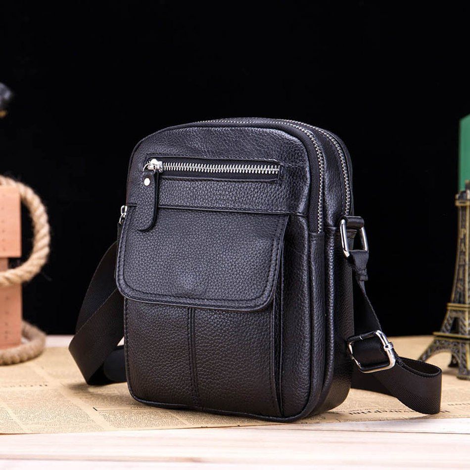 Cfb 016 Shoulder Bag Men Theftproof Leather Pack Backbag Functional Travel Bag