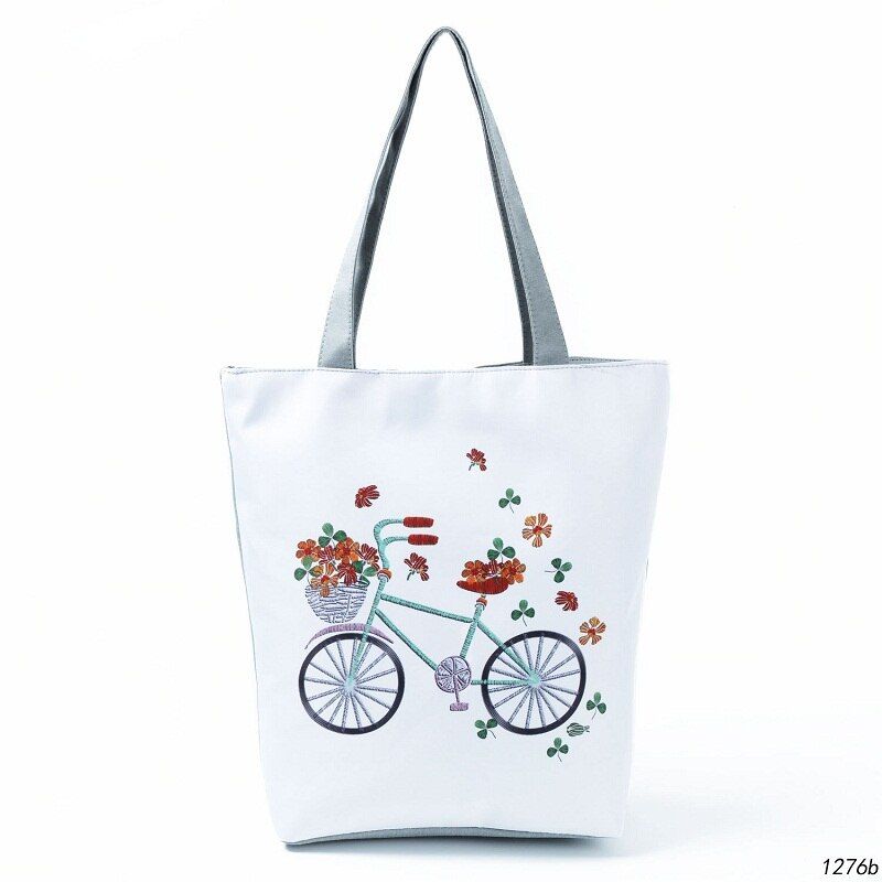 Miyahouse Cartoon Shoulder Women Tote Hand Butterfly Printed Beach For Female Canvas Shopping Casual Totes Ladies handbag