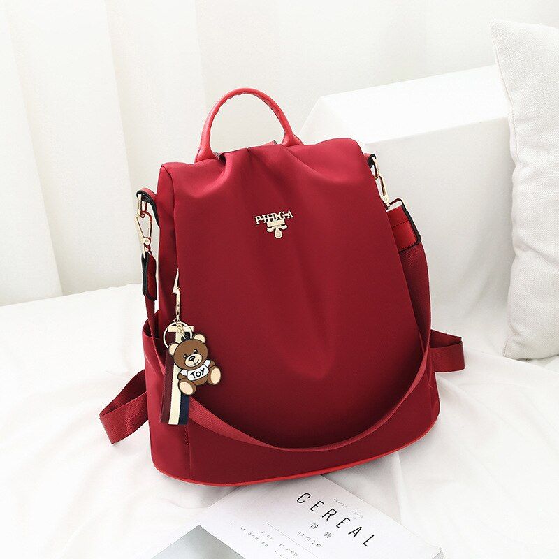 Fashion Women Butterfly Print Letter Backpack Casual Leather Strap Adjustable Daypack Back Zipper Opens Anti-theft Shoulder Bag