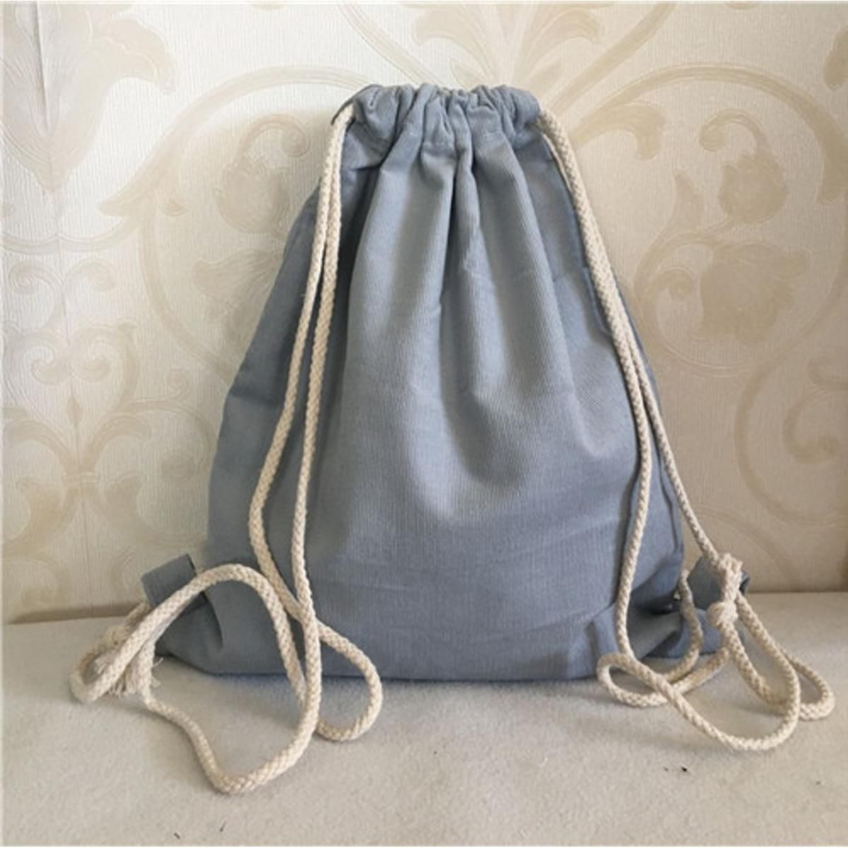 YILE Corduroy Drawstring Eco Backpack Walk Biking Bag Book Shoes Bag 85a2512
