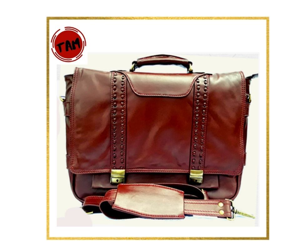 Custom Logo Leather Office Business Computer Laptop Briefcase Bag For Men