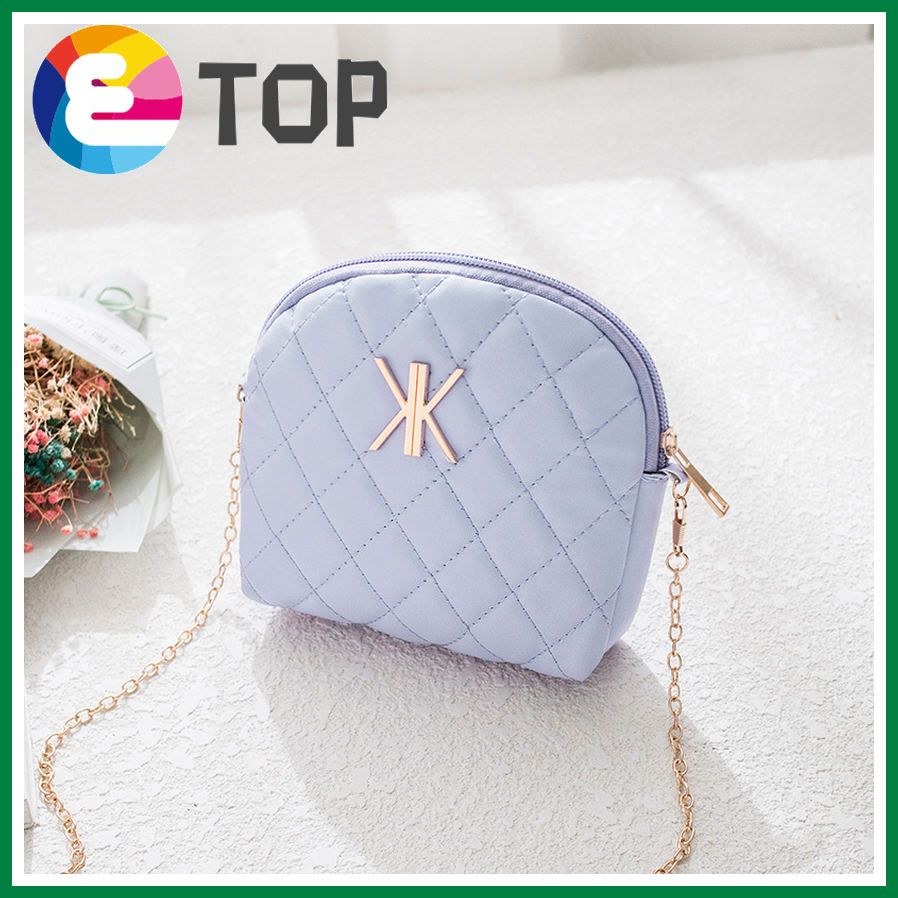 Fashion women's bagms springm Korean version of the pu diamond shell bagm chain messengmer bagm tide
