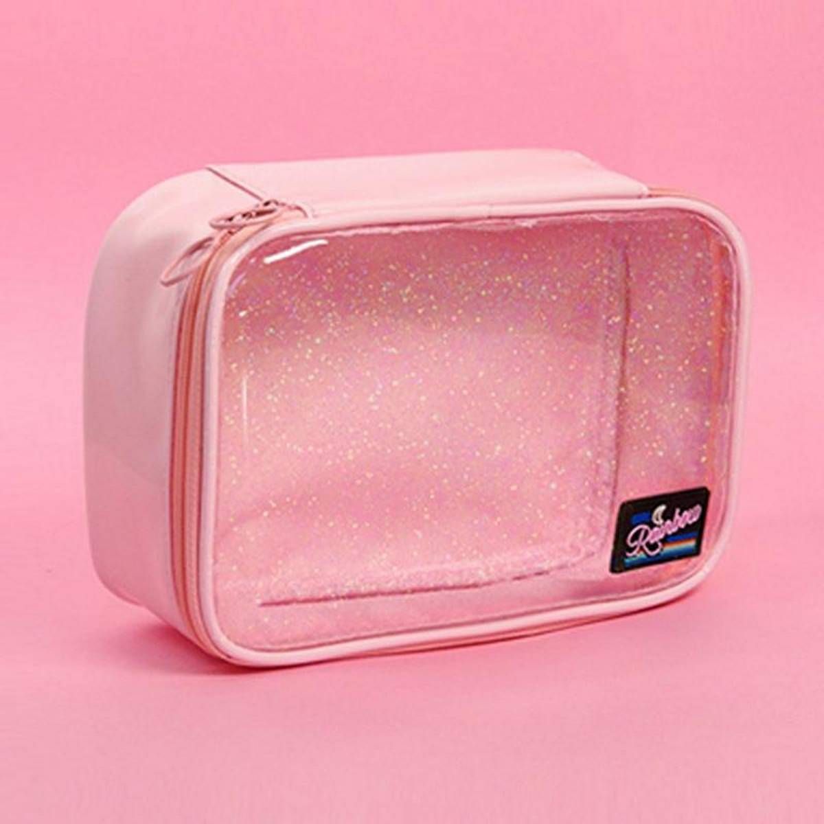 Acagedem Transparent Cosmetic Case Moon Rainbow Bentoy Waterproof PVC Storage Package Girls Large Capacity Makeup Bag