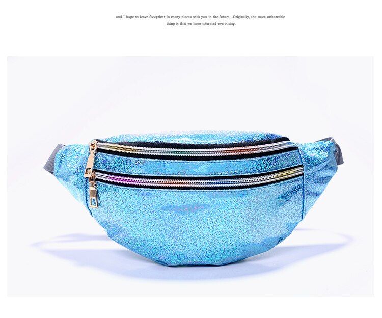 2020 Chic Reflective Laser Waist Bags Women Purple Fanny Pack Female Belt Bag Geometric Waist Packs Laser Chest Phone Pouch