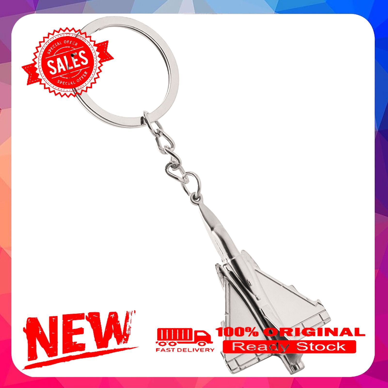 Creative Model Train Aircraft Airplane Ring Holder Keychain Accessories Gift