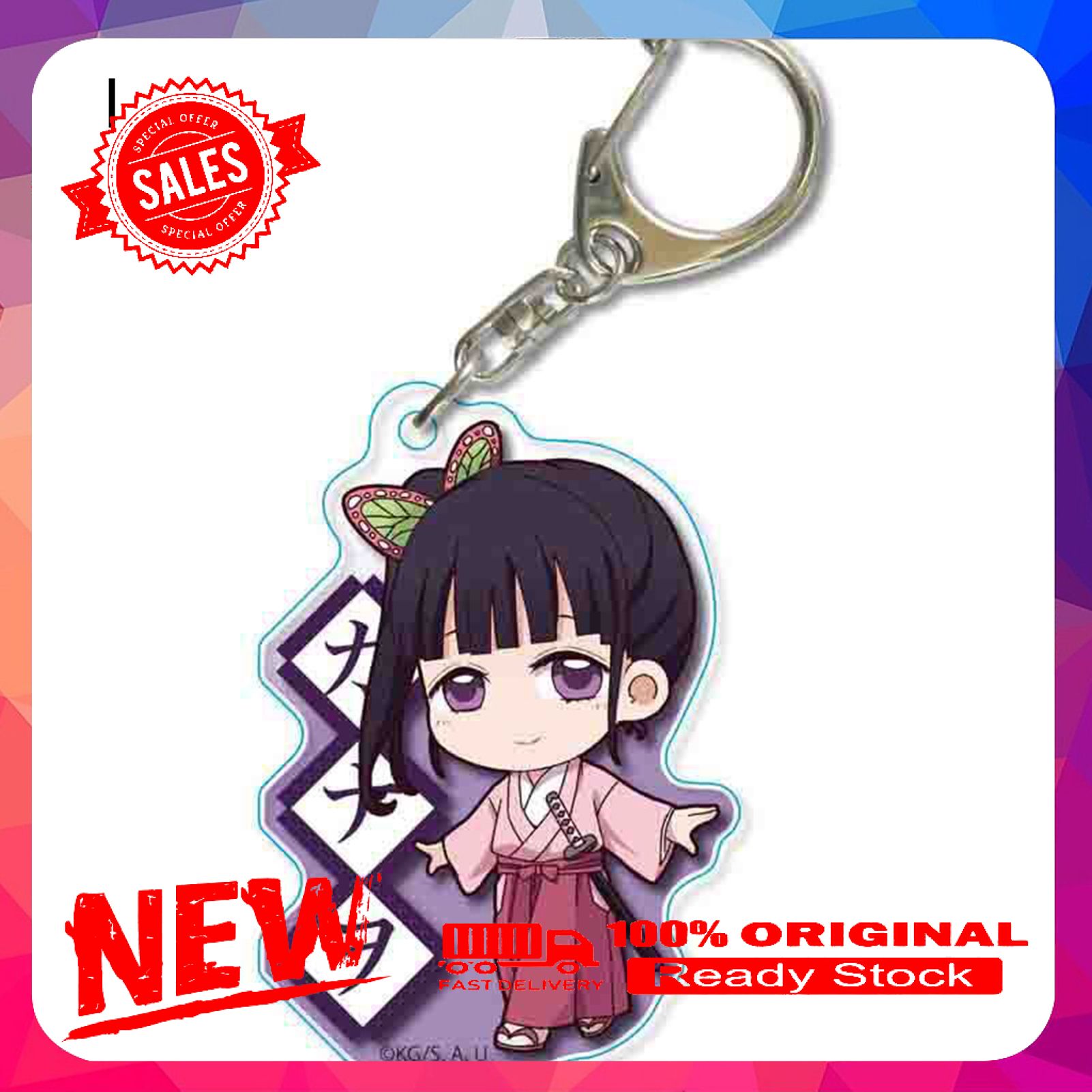 Lovely Bag Pendant Smooth Surface Stainless Demon Slayer Tanjiro Nezuko Keychain For  Girl