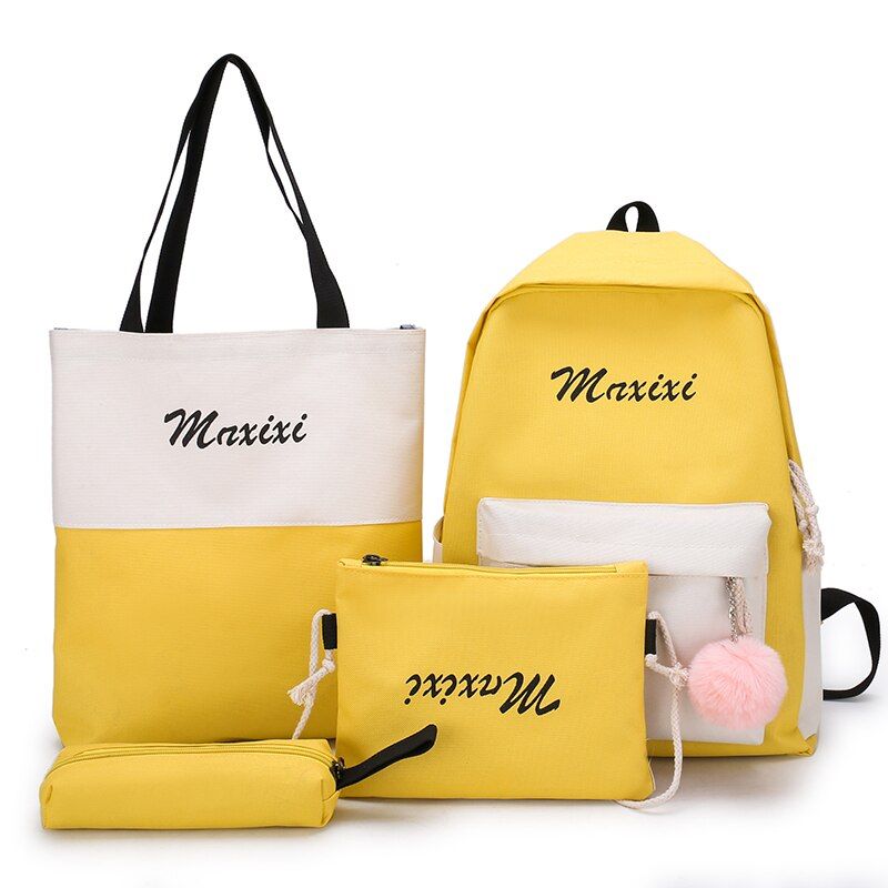 4Pcs/set Women School Backpacks Schoolbag For Teenagers Girls Student Book Bag Boys Satchel Bolsas Mochilas Sac A Dos
