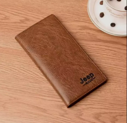 Stylish Artificial leather Making Long purse wallet Money and card holder- Chocolate