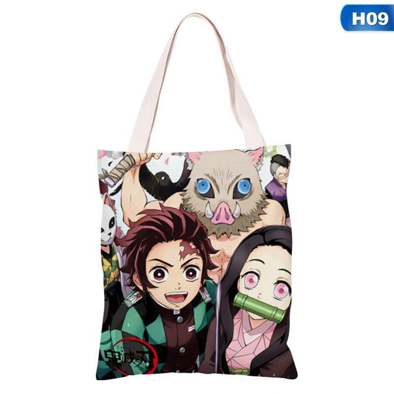 1 PC Ghostblade Single-sided Printed Canvas Shoulder Bag Anime Around Women Girls Messenger Crossbody Shoulder Tote Bag Dropship
