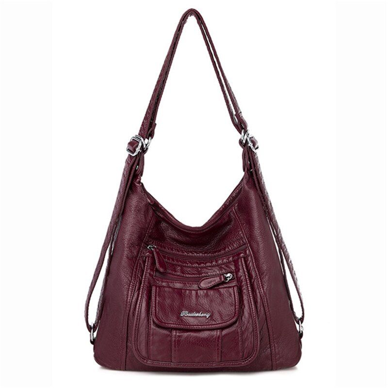 Quality Leather Luxury Handbags women bags designer Multifunction Shoulder Bags for Women Travel Back Pack Mochila Feminina