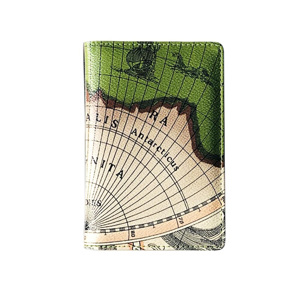 Korean style Valentine's Day present Women Men Map Style Multi-Card Card Holder Wallet Frosted Fabric Card