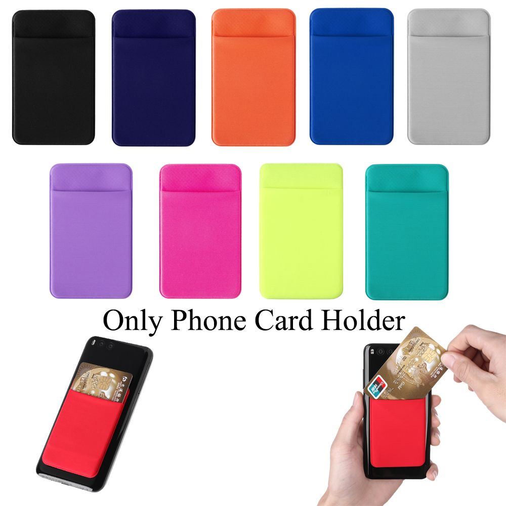 Elastic Adhesive Sticker Universal Fashion Credit ID Card Holder Phone Card Holder Wallet Case Cellphone Pocket