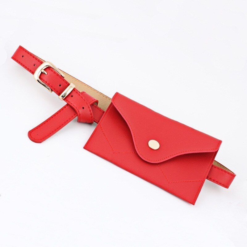 TTOU PU Leather Waist Fanny Pack Women Casual Belt Purse Chest Girl Solid Chest Bag Female Pochete Feminina Heuptas