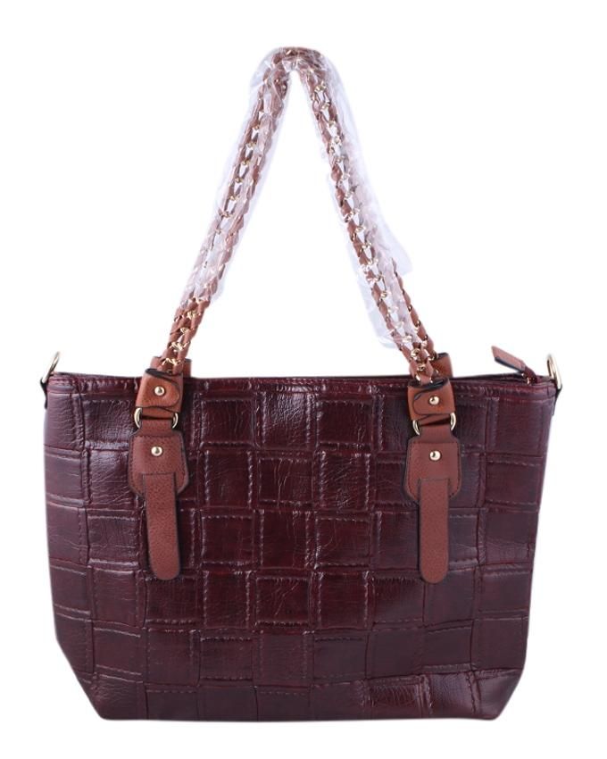 Pu Leather Hand Bag - Chocolate
