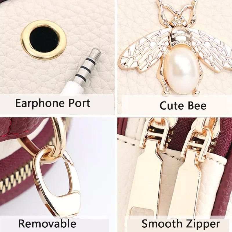 【BestGO】Fashion Women Small Crossbody Bag Ladies Top Handbag Multi-Pockets Bee Series Cell Phone Purse Wallet for Grils