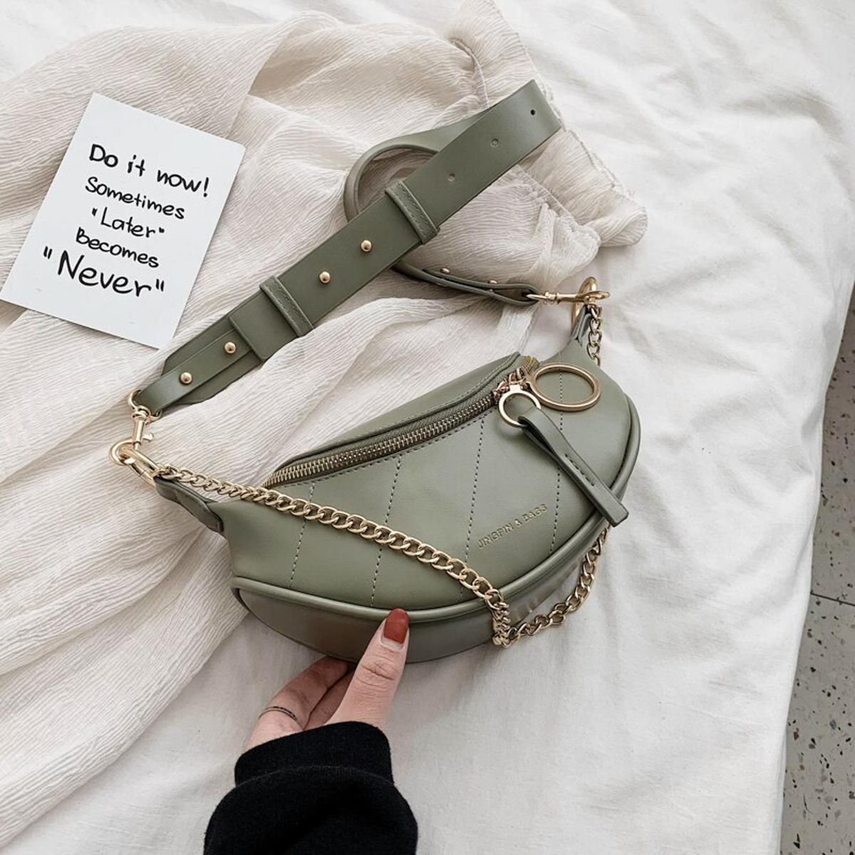 Solid Color Quality PU Leather Crossbody Bags For Women 2020 Chain Small Shoulder Simple Bag Lady Handbags and Purses