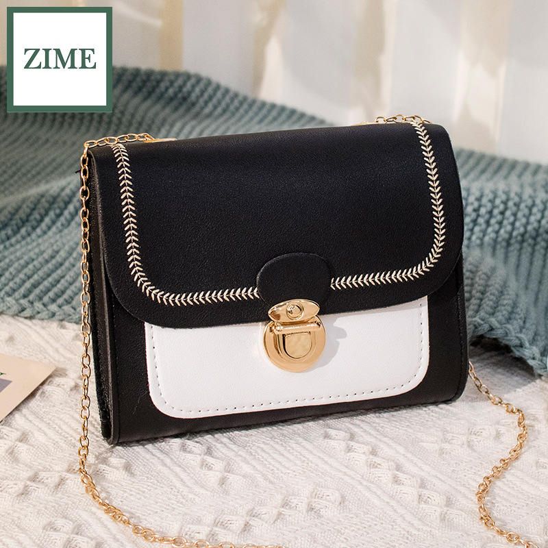 ZIME Summer and autumn new style Korean fashion trendy ladies small square bag shoulder diagonal embroidery bag