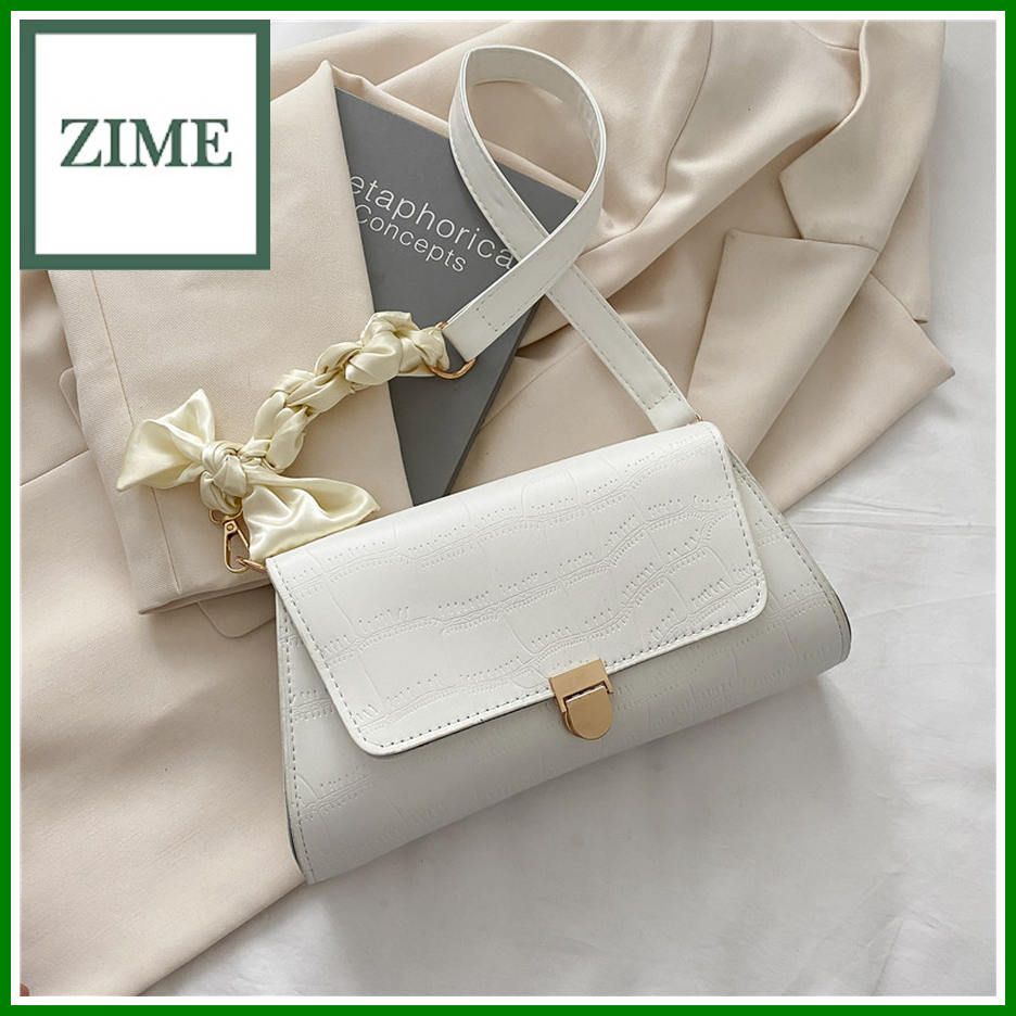 Simple autumn silk scarf design bag women's new trendy fashion net red chain baguette shoulder bag new collection armpit bag