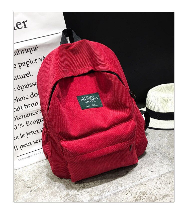 2019 Women Corduroy Canvas Backpack Female Velvet School Bag Mochila Feminina Backpacks Adolescent Teenage Girls Travel Bagpack