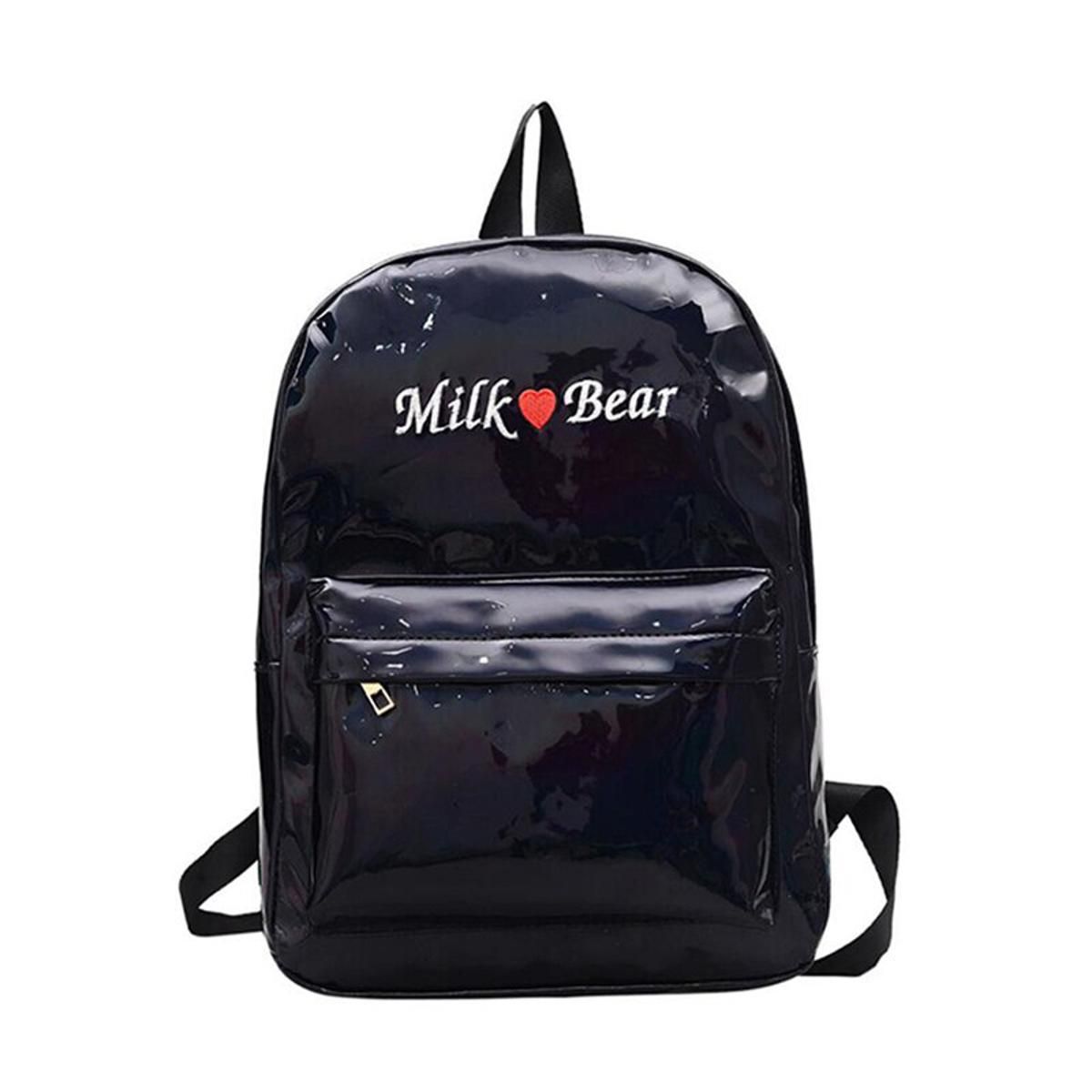 Fashion 3pcs/Set Letter Holographic Laser Backpacks Street Style Cool Daypack for Teen Girls Shoulder Bags Purse Large Knapsack