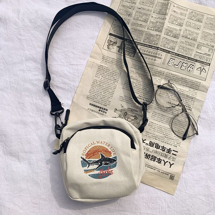 2021 Mini Student Bag Cell Phone Whale Bags Women Canvas Handbags Simple Small Crossbody Bags Casual Ladies Flap Shoulder Bag