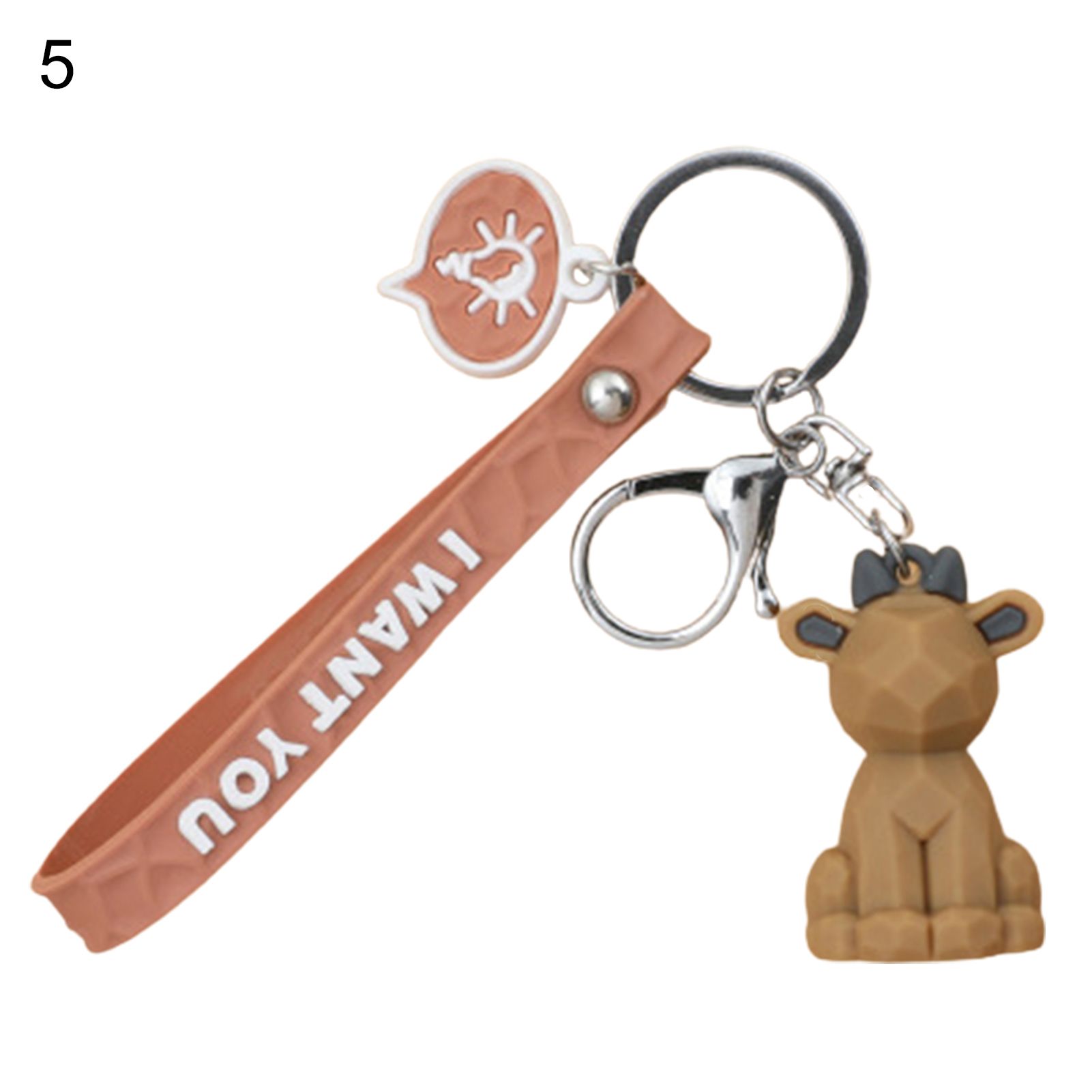 Key Ring Stain-resistant Polygon Geometric Section Cute Bkpk Pendant