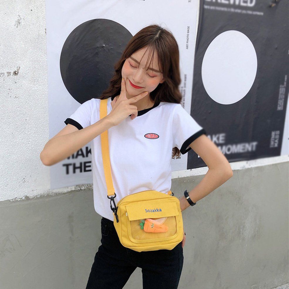 Canvas Shoulder Bag  Female Cute Fruit Student Small Purse Phone Bag small bag canvas messenger bag Shoulder Bag