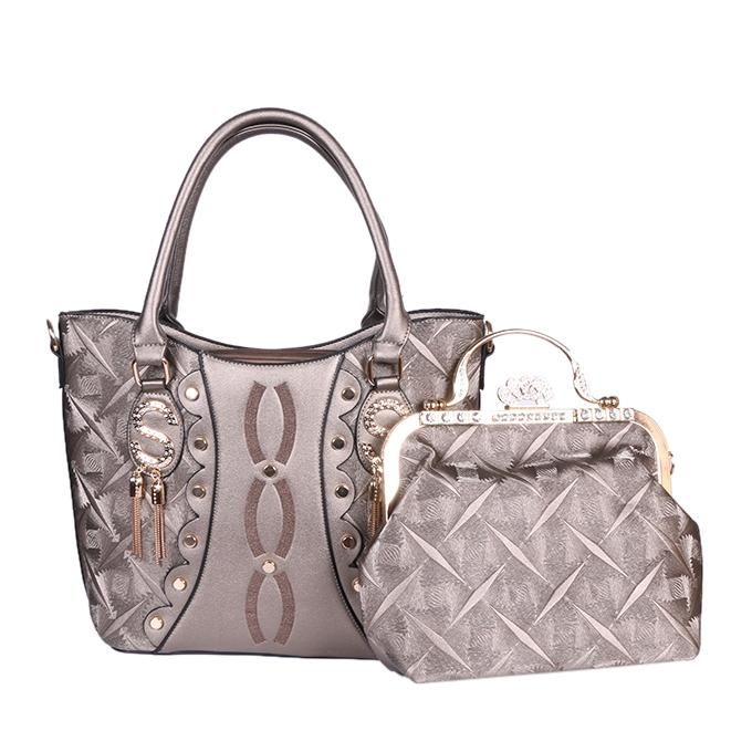 Golden Pu Leather Shoulder Bag For Women