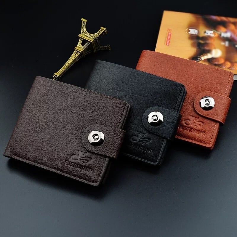 Fashion magnetic buckle men’s wallet
