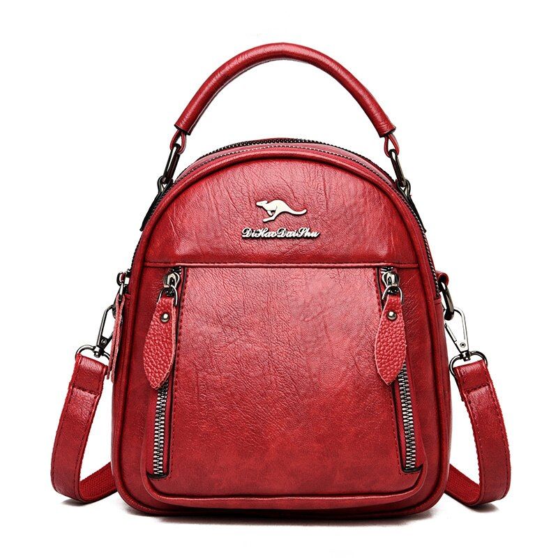Mini Leather Backpacks for women Multifunction travel backpack kangaroo Backpacks sac a dos school bags for teenage girls
