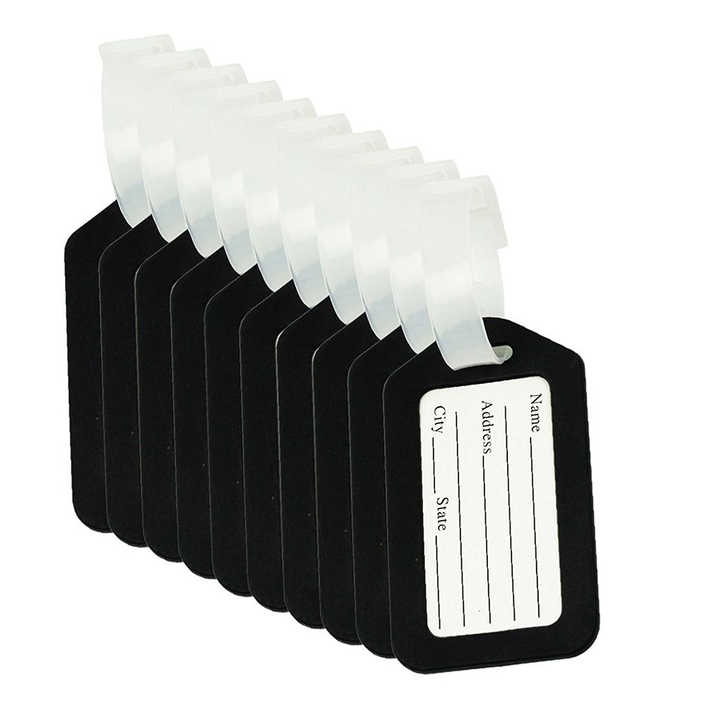 Harmony 10pcs Luggage Tags Suitcase Label Bag Travel Accessories Black