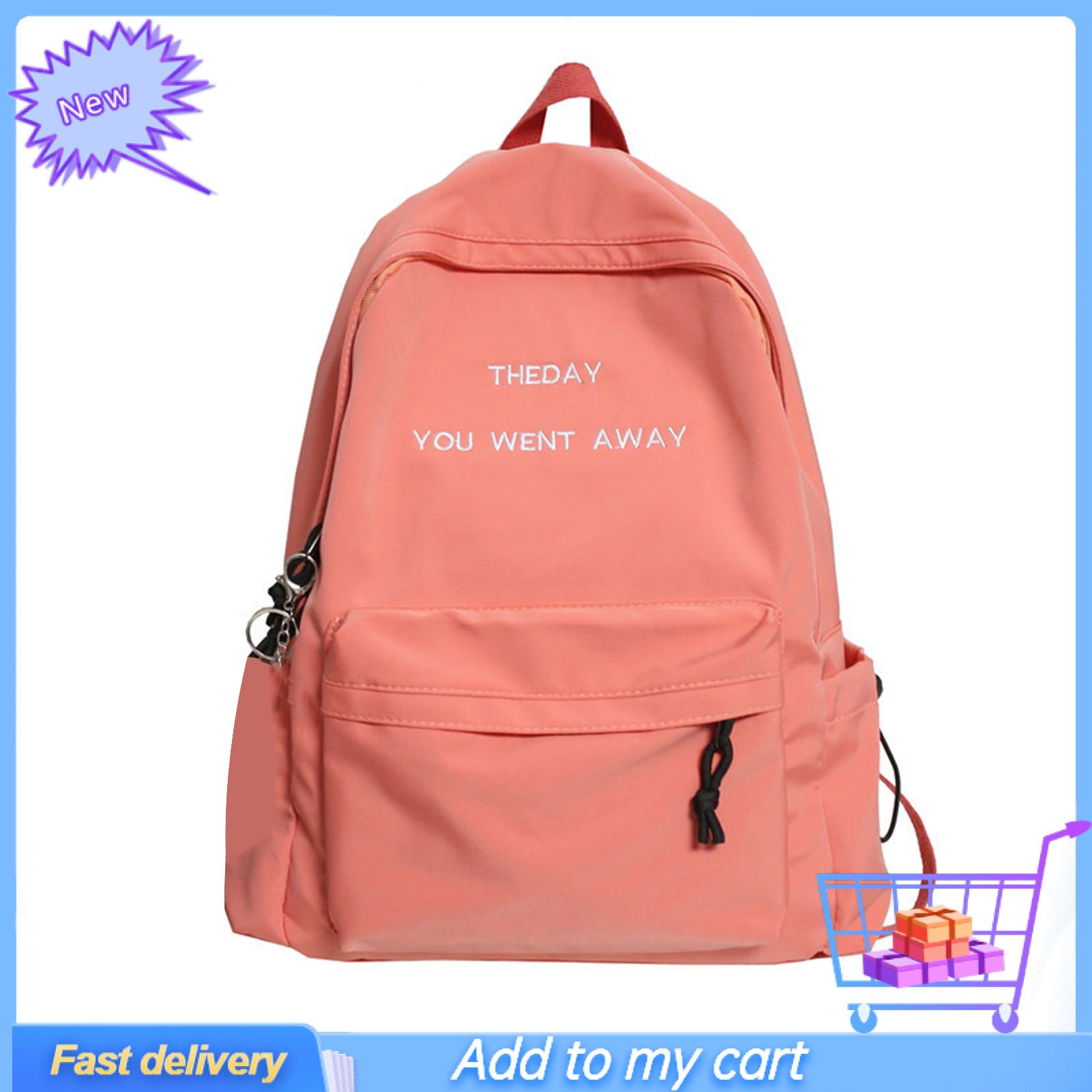 Large Capacity Backpack Multi-pocket Nylon Smooth Zipper School Backpacks for Daily Use