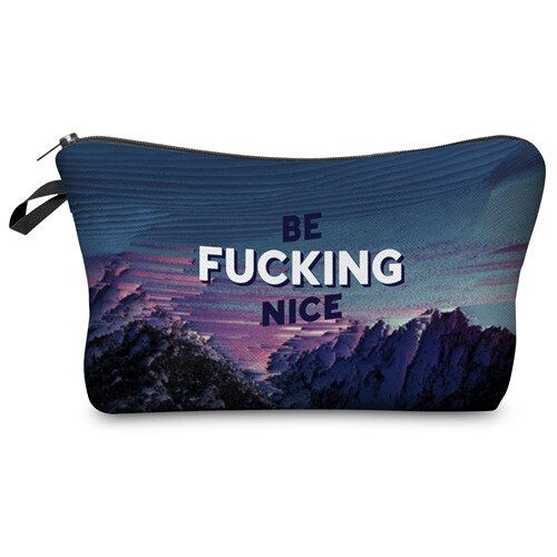 Who Cares Fashion Rainbow Printing With Multicolor Pattern Makeup Bags Travel Ladies Pouch Women Cosmetic Bag
