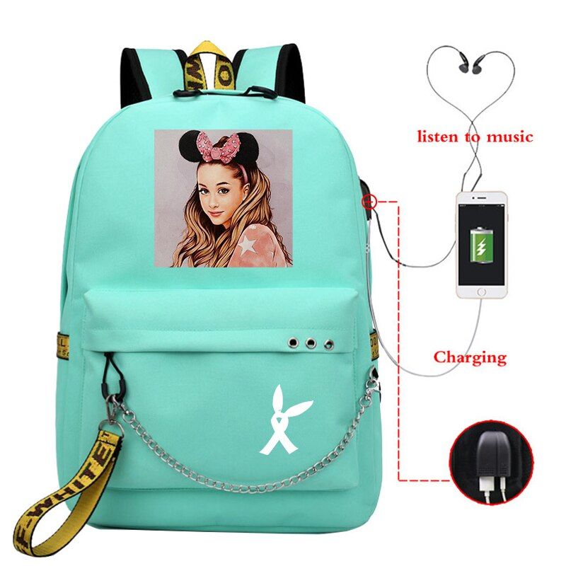Trendy Ariana Grande Backpack Women  Backpacks Teenager Girl School Bag Korean Bookbag Travel Rucksack All-match Mochila