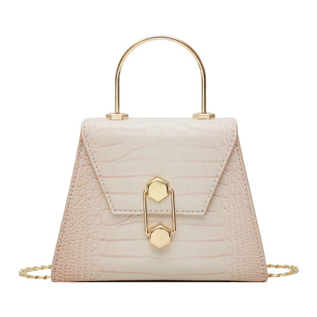 Stone Pattern PU Leather Crossbody Bags For Women 2020 Small Totes With Metal Handle Lady Shoulder Messenger Bag Handbags #3
