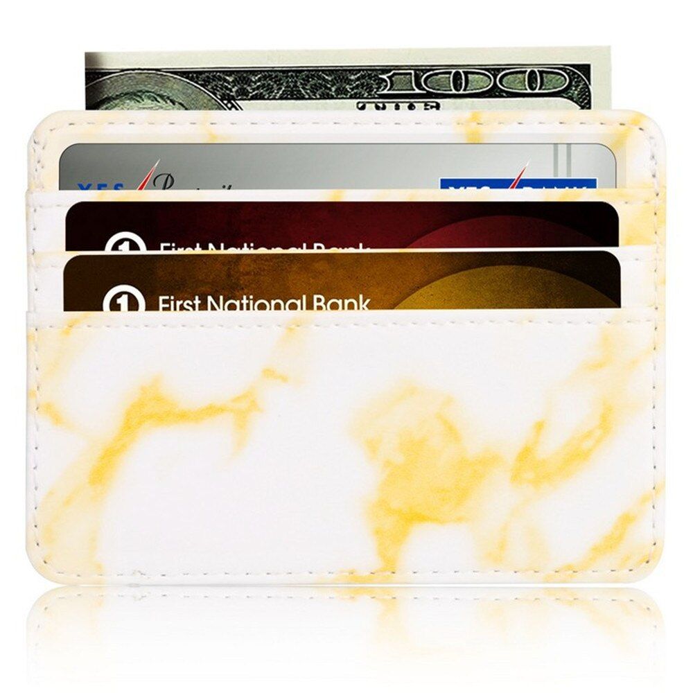 1 pc Unisex Fashion Cute Marble Pattern Card Package Waterproof PU Bank Business ID Card Holder Travel Portable Wallet Case