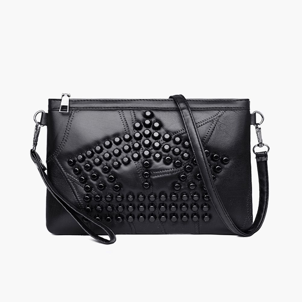【BestGO】Fashion soft Sheepskin Leather Women Shoulder Crossbody Handbag Solid Color Envelope Bag