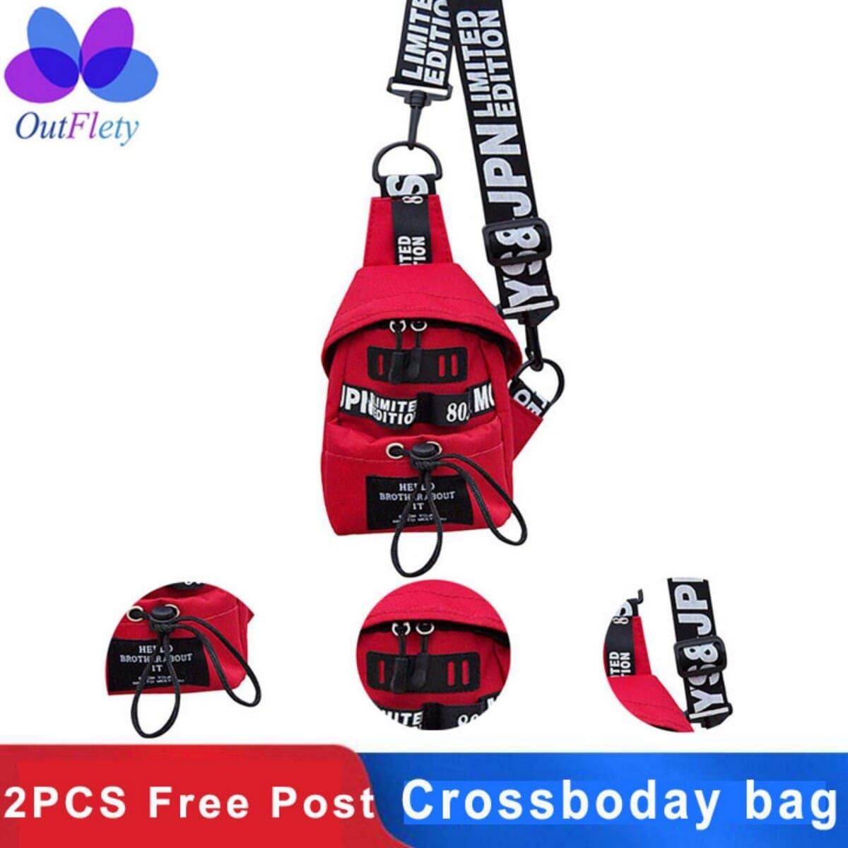 Outdoor Chest Pack Crossbody Bag Letter Sling Backpack Shoulder Bag for Women Girls Boys Men Unisex