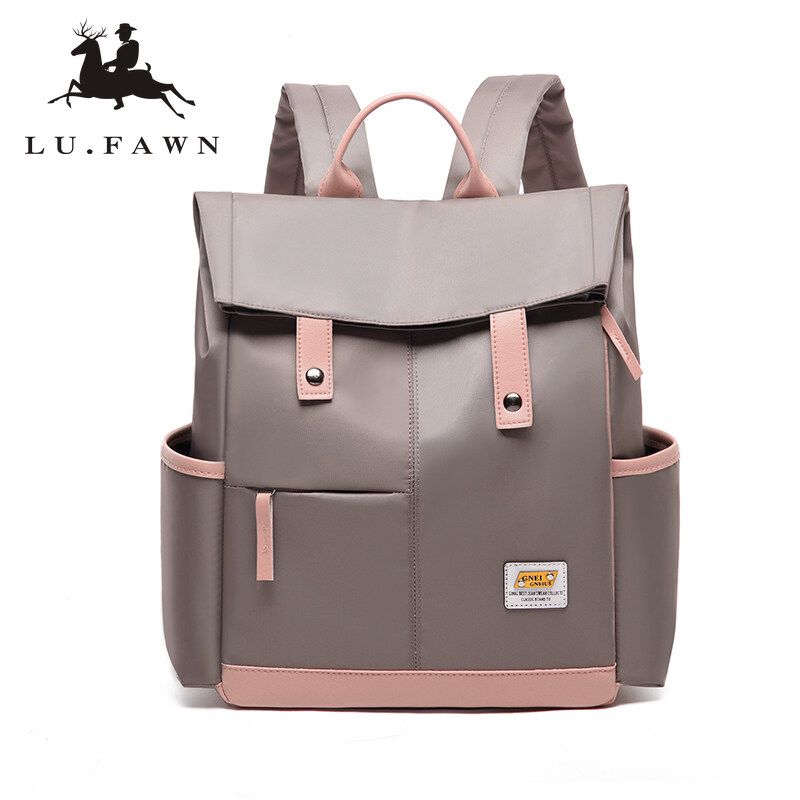 LUFAWN College Campus Female Backpack Large Capacity Waterproof Oxford Cloth Knapsack Ladies Fashion School Bag Leisure Travel Backpack