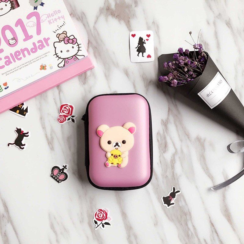 Cartoon Mini Headset Earbuds Bag USB Cable Organizer Zipper Protective Headphone Case Pouch Earphone Storage Bag Coin Purse