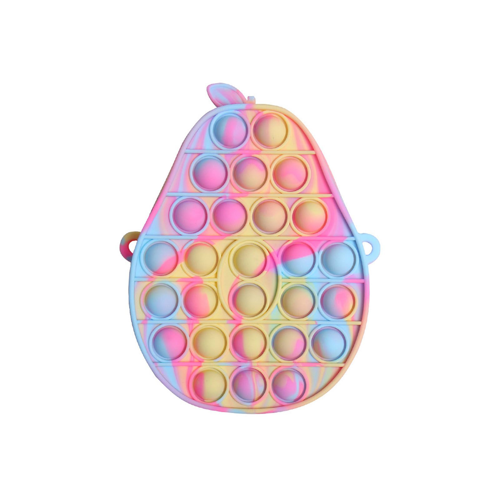 Unique Double-side Bubble Zipper Purse Creative Avocado Shape Finger Press Silicone Fidget Toy