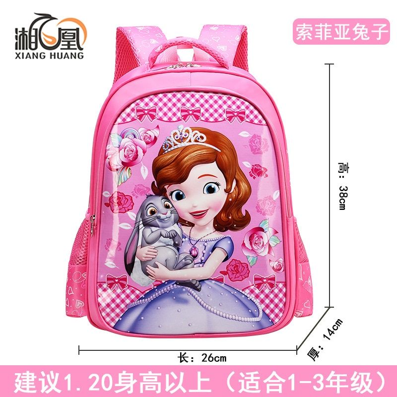 Disney new cartoon frozen95 red car primary school bag children's grade waterproof burden-reducing wear-resistant spine backpack-14