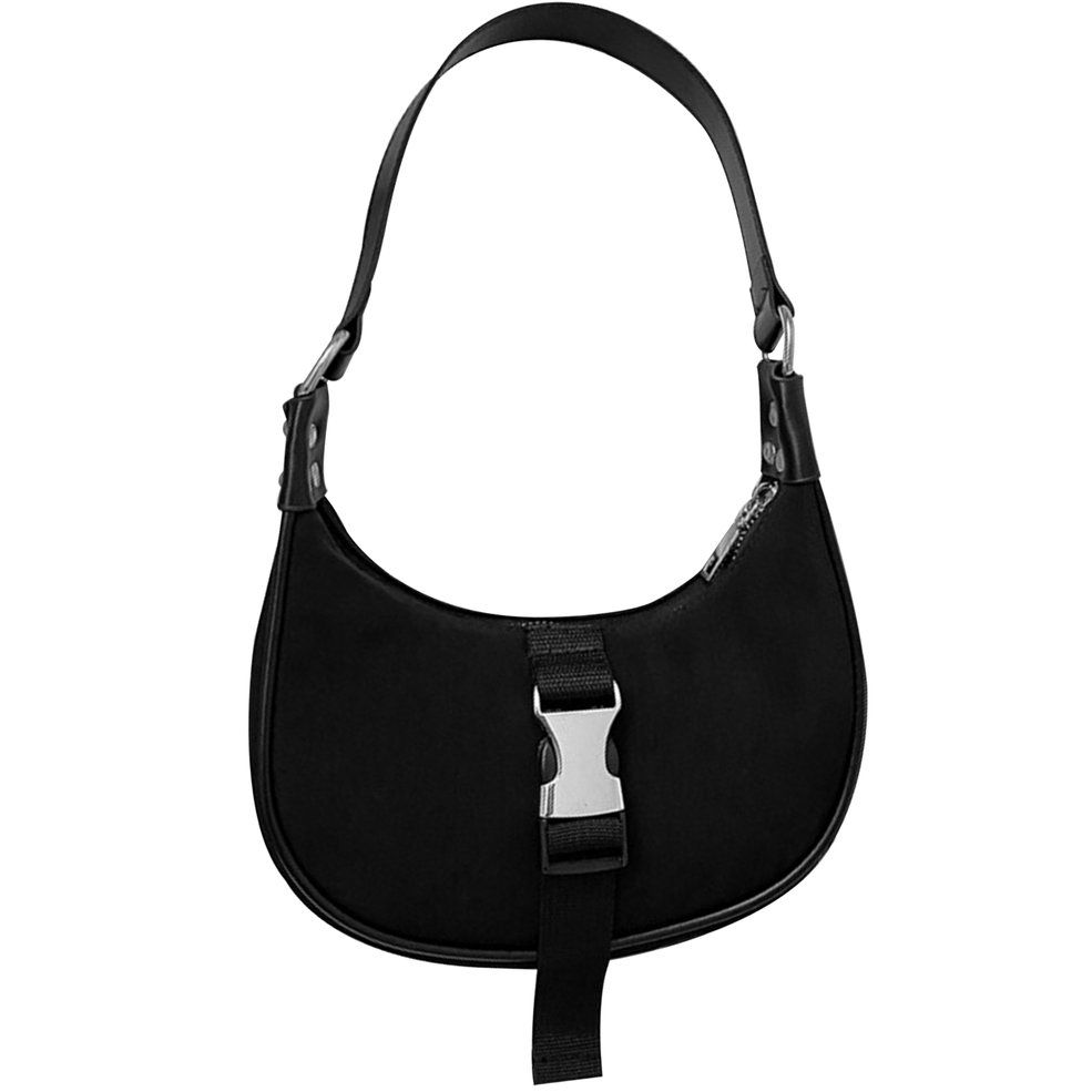 Waterproof Crescent-shaped Portable Nylon Bag With Chain Link For Women