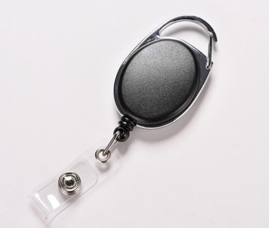 ID Card Key Chain Retractable Pull Badge Reel Recoil Belt Key Ring Chain Clips Name Tag Card Badge Yoyo Ski Pass Holder Reels - Black